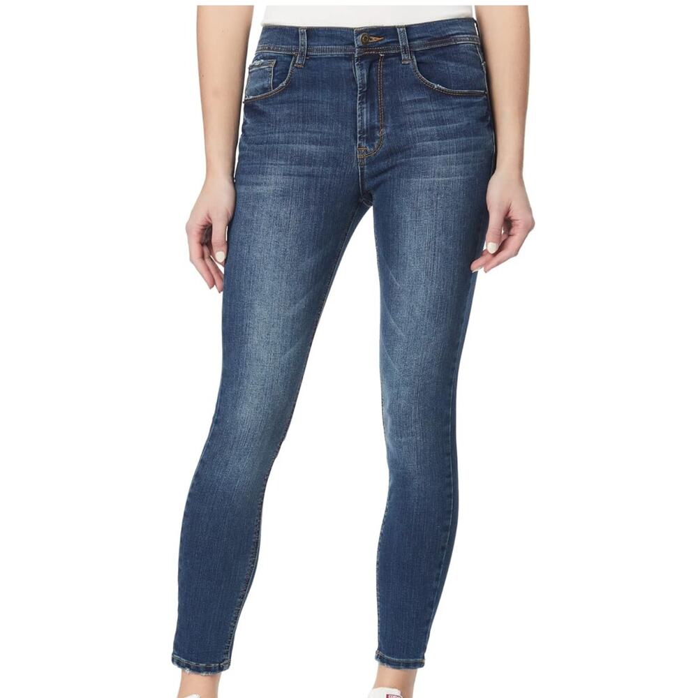 Kensie Jeans High-Rise Skinny Trendy Raw Hem Solid Denim Blue Women's 6/28 NWT